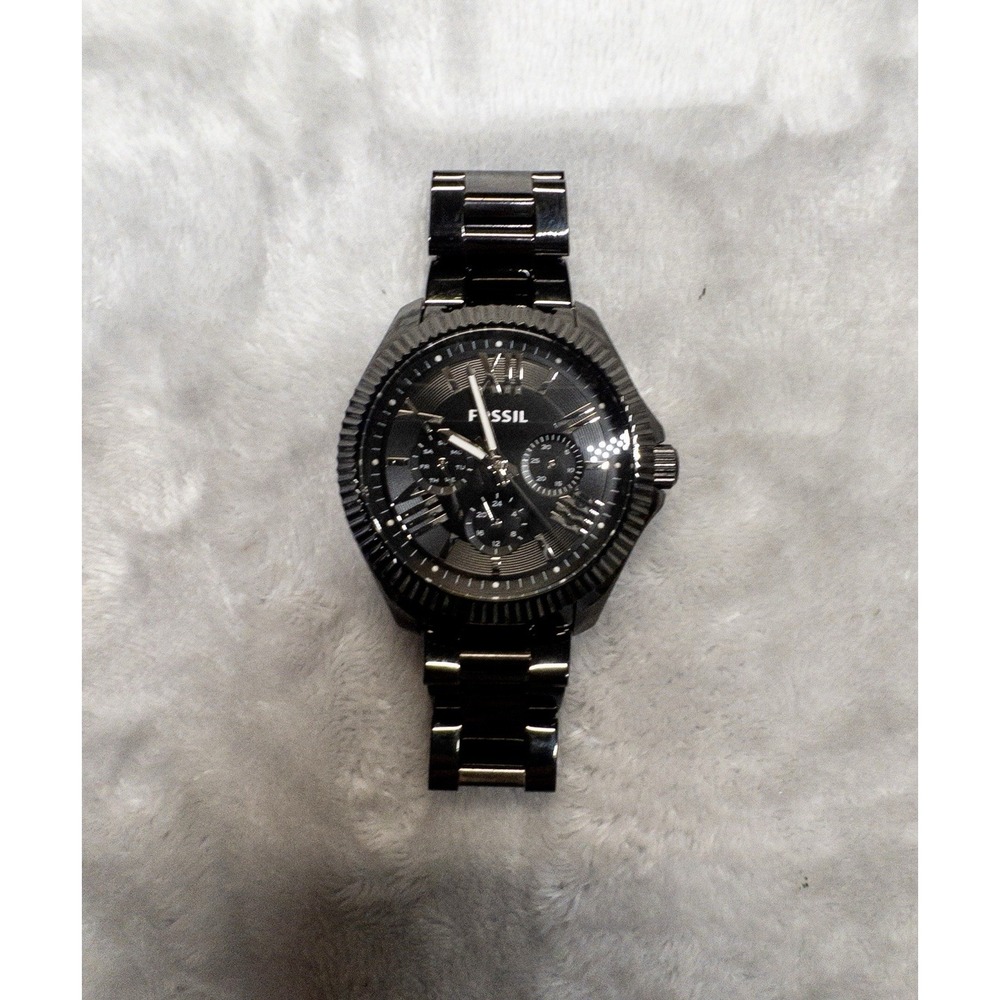 FOSSIL "Cecile" Womens 39mm Watch AM4591 Black Day Date New Battery 6.0"